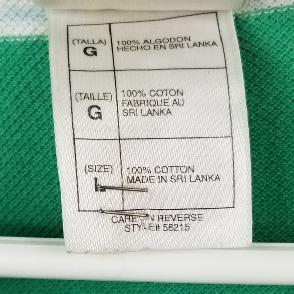 Disney Polo Green and White Stripes sz Large - Picture 3 of 4